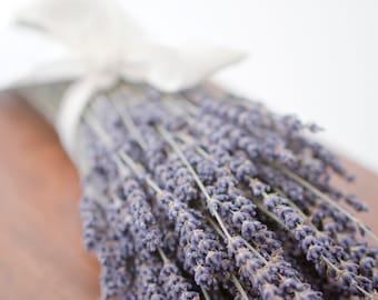 Dried English Lavender Bouquet: Fragrant Purple Stems, Smudge Herb