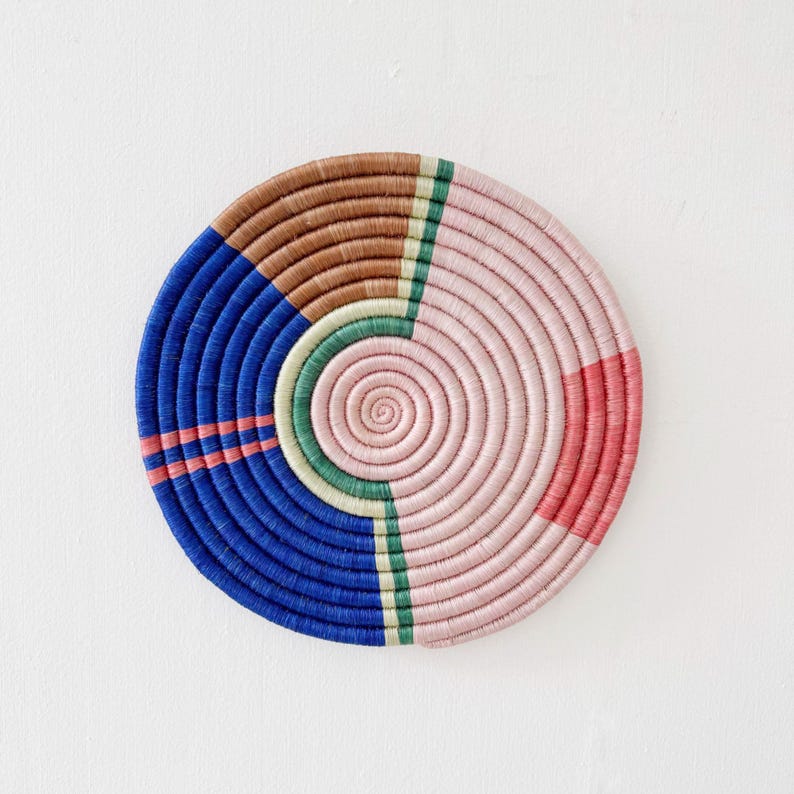 African Woven Trivet- Ndola // Rwanda Basket // Sisal & Sweetgrass // Multicolor