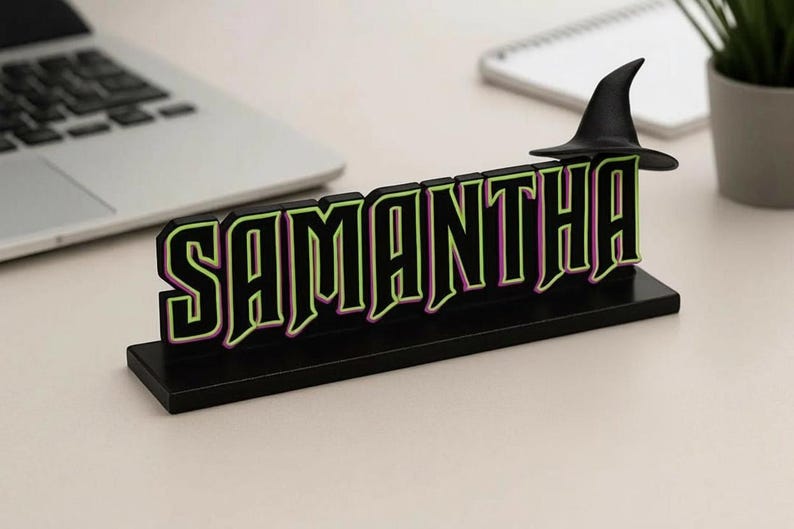 3D printed Wicked style custom name plate sign