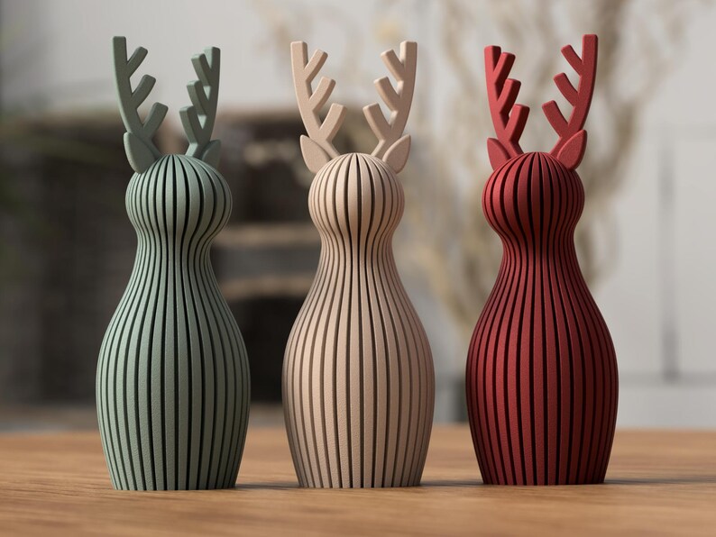 Christmas Reindeer | Minimalist Holiday Decor | 3d printed
