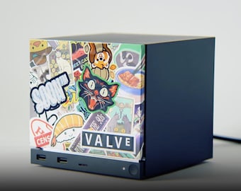 Steam Machine Faceplate - Sticker or Real Wood | Real Hardwood Front Panel Cover | Purpleheart Walnut