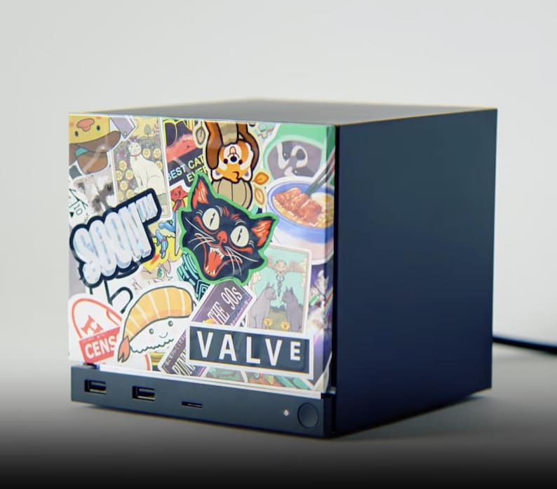 Steam Machine Faceplate - Sticker or Real Wood | Real Hardwood Front Panel Cover | Purpleheart Walnut