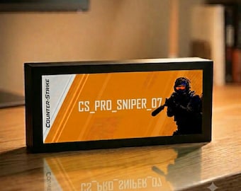 Custom Counter-Strike Gamer Tag LED Lightbox