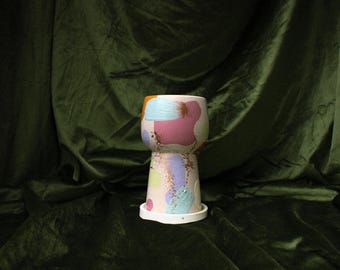 Reversible Planter Pot | Ceramic Pot | Design: Lava Blooms