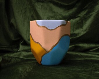 Medium Multi Face Planter | Earthenware Ceramic Plant pot | Design-Jordan