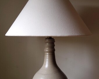 Ceramic Table Lamp | Rib Top Bottle | Fieldmouse | 2C