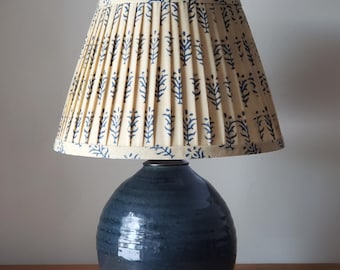 Handcrafted Small Lamp | Round | Deep Blue