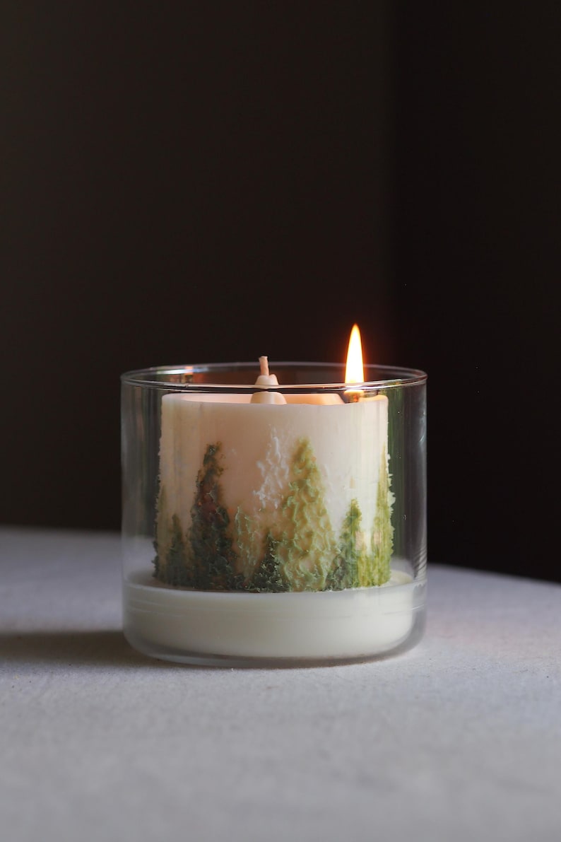 Handcrafted Christmas Tree SNOWREST Candle: Soy & Beeswax