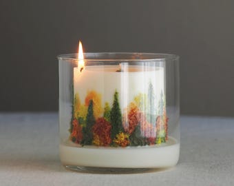 Handcrafted Fall Forest Thanksgiving FALLREST Candle: Soy & Beeswax