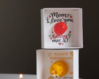 Punny Candle Cards, Cheese Strawberry, Novelty Gag Gift, Humorous Home Decor