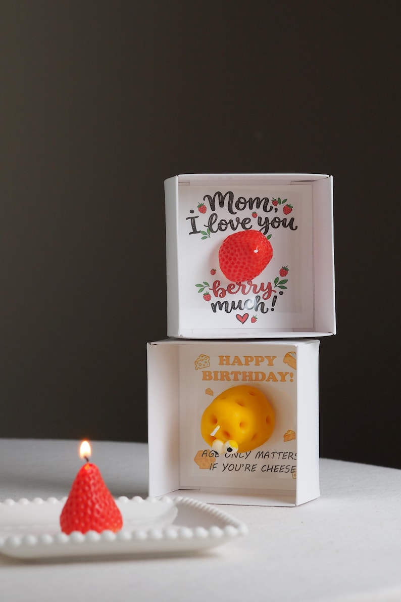 Punny Candle Cards, Cheese Strawberry, Novelty Gag Gift, Humorous Home Decor