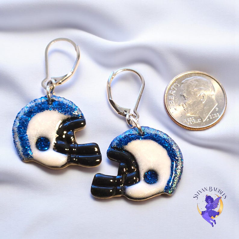 Custom Football Helmet Earrings – Team Color Jewelry – Game Day Glam by Sylvan Baubles
