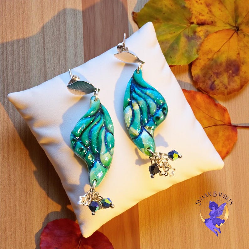 Whimsy Wing Fairy Earrings – Handmade Polymer Clay Earrings – Fairycore Inspired Jewelry