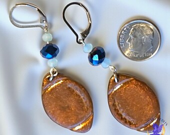Football with Bead Earrings | Team Pride Collection | Customizable Sports Jewelry