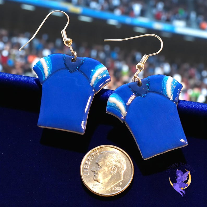 Custom Sport Jersey Earrings – Team Color Jewelry – Game Day Glam by Sylvan Baubles